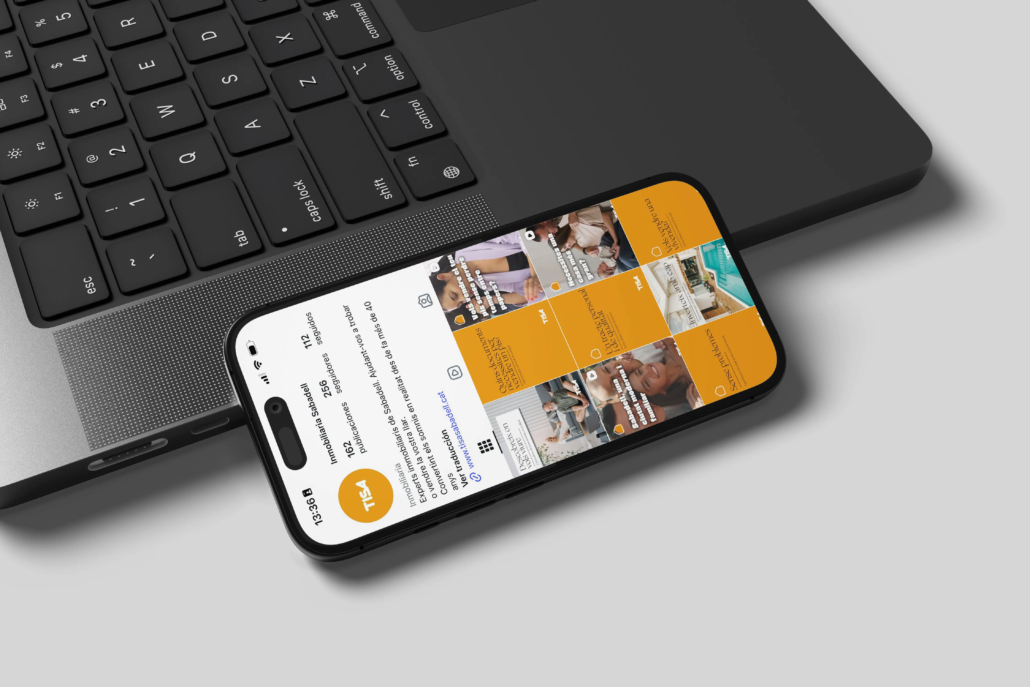 Gestió de xarxes socials per a Tisa Sabadell Mòbil i portàtil mostrant el perfil d'Instagram de Tisa Sabadell gestionat per Nansa Digital